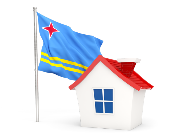 House with flag. Download flag icon of Aruba at PNG format