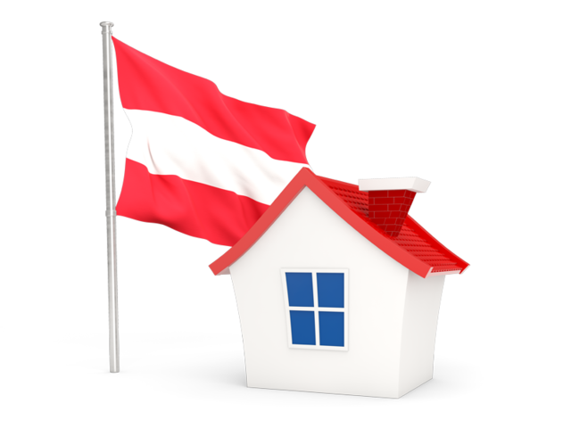 House with flag. Download flag icon of Austria at PNG format