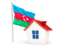 Azerbaijan. House with flag. Download icon.