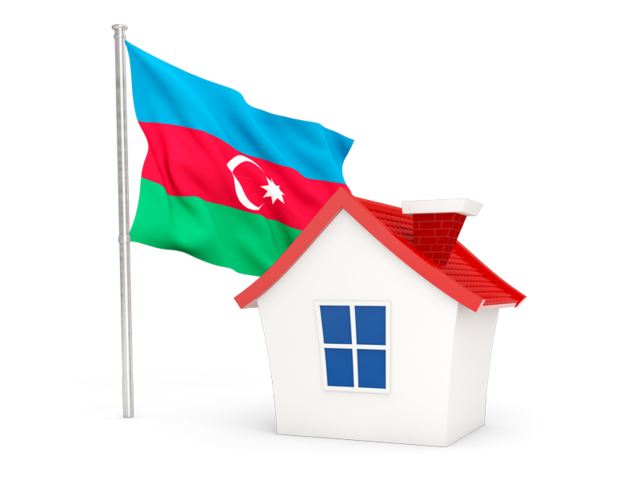 House with flag. Download flag icon of Azerbaijan at PNG format