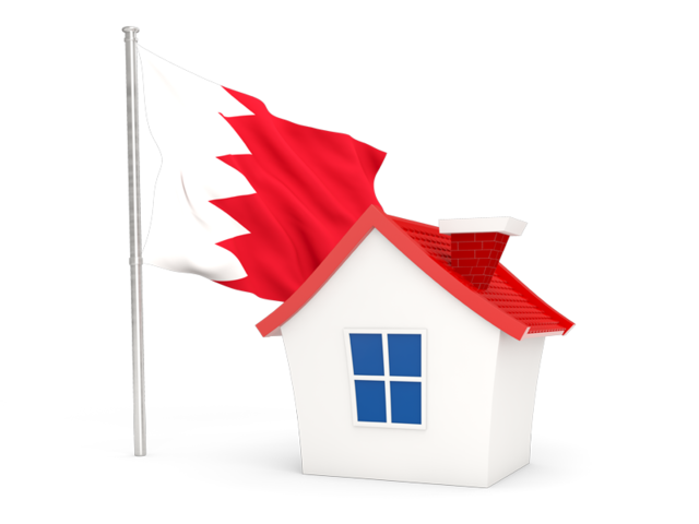 House with flag. Download flag icon of Bahrain at PNG format