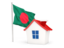 Bangladesh. House with flag. Download icon.