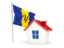 Barbados. House with flag. Download icon.