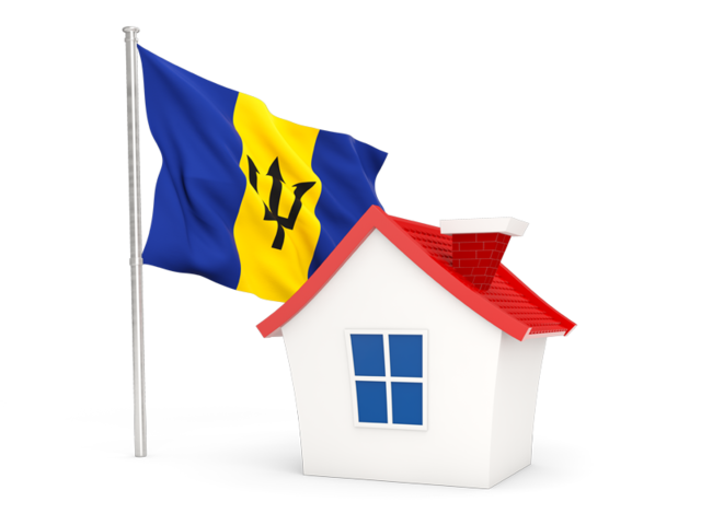 House with flag. Download flag icon of Barbados at PNG format