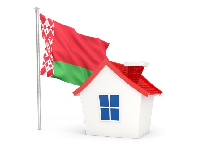 Домик с флагом. Скачать флаг. Белоруссия