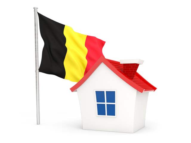 House with flag. Download flag icon of Belgium at PNG format