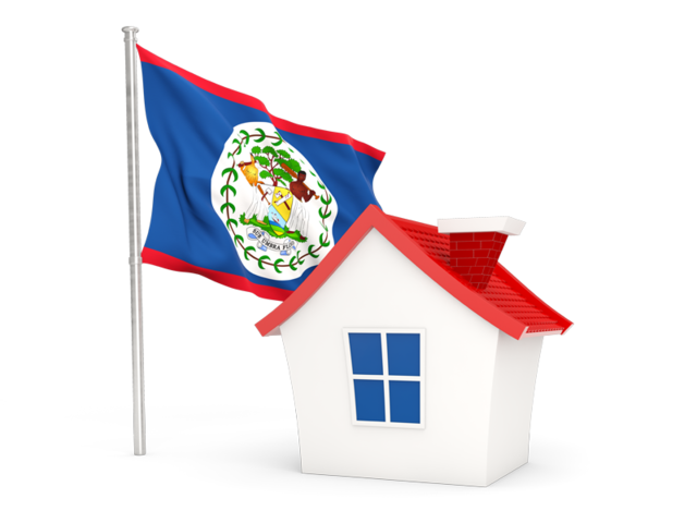 House with flag. Download flag icon of Belize at PNG format