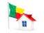 Benin. House with flag. Download icon.