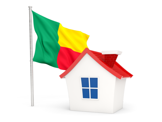 House with flag. Download flag icon of Benin at PNG format