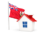 Bermuda. House with flag. Download icon.