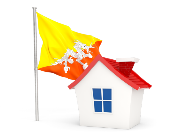 House with flag. Download flag icon of Bhutan at PNG format