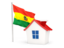 Bolivia. House with flag. Download icon.