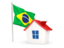 Brazil. House with flag. Download icon.