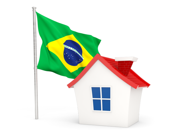 House with flag. Download flag icon of Brazil at PNG format