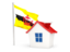 Brunei. House with flag. Download icon.