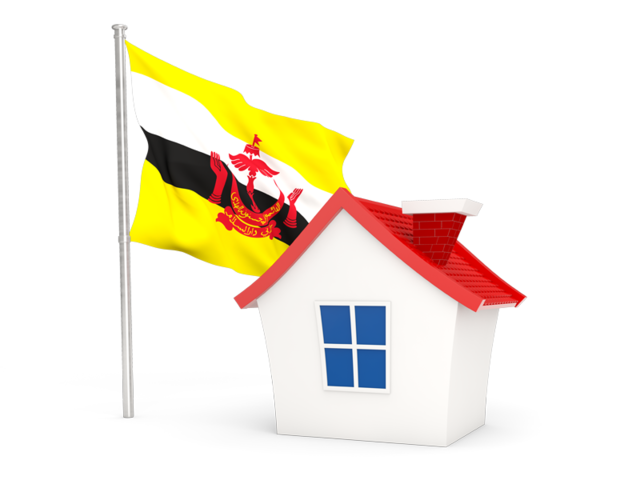House with flag. Download flag icon of Brunei at PNG format