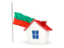 Bulgaria. House with flag. Download icon.