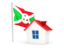 Burundi. House with flag. Download icon.