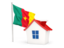 Cameroon. House with flag. Download icon.