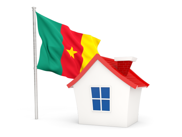 House with flag. Download flag icon of Cameroon at PNG format