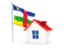 Central African Republic. House with flag. Download icon.