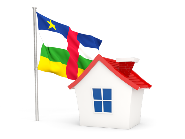 Домик с флагом. Скачать флаг. Центральноафриканская Республика