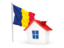 Chad. House with flag. Download icon.