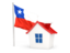 Chile. House with flag. Download icon.