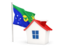 Christmas Island. House with flag. Download icon.