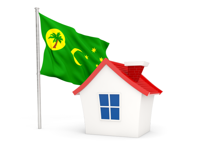 House with flag. Download flag icon of Cocos Islands at PNG format