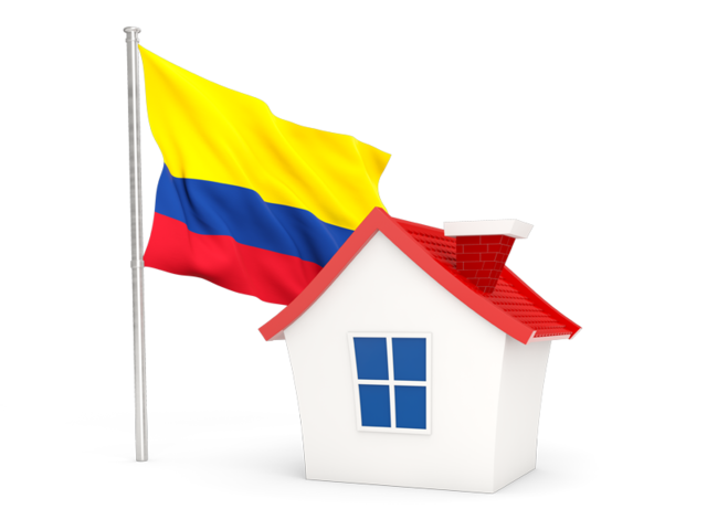 Домик с флагом. Скачать флаг. Колумбия