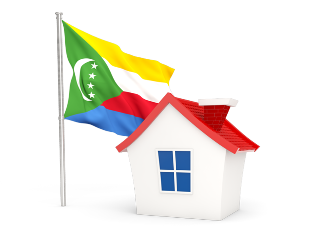 House with flag. Download flag icon of Comoros at PNG format