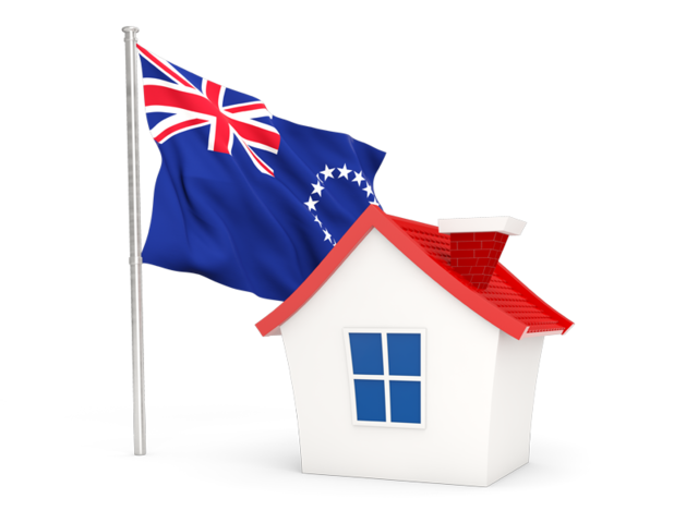 House with flag. Download flag icon of Cook Islands at PNG format