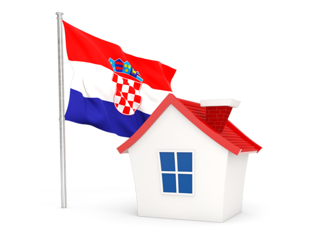 House with flag. Download flag icon of Croatia at PNG format