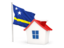 Curacao. House with flag. Download icon.