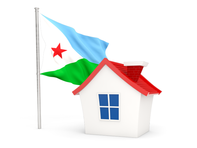 House with flag. Download flag icon of Djibouti at PNG format