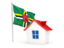 Dominica. House with flag. Download icon.