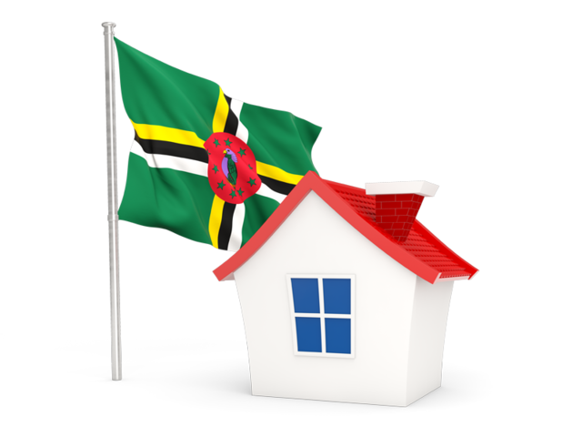 House with flag. Download flag icon of Dominica at PNG format