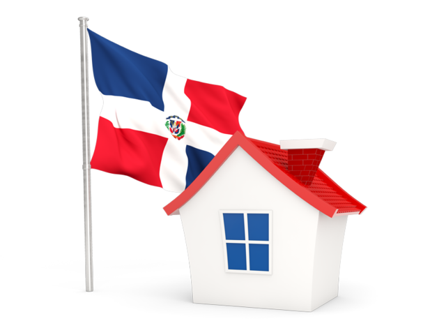 Домик с флагом. Скачать флаг. Доминиканская Республика