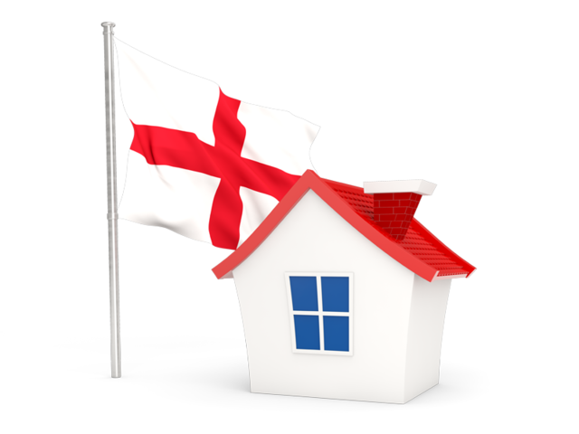 House with flag. Download flag icon of England at PNG format