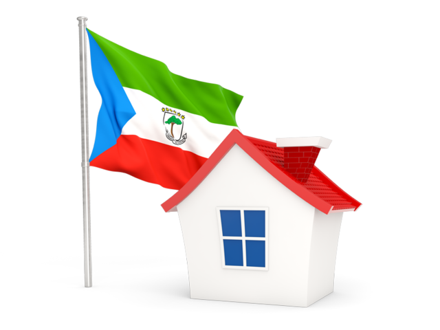 Домик с флагом. Скачать флаг. Экваториальная Гвинея