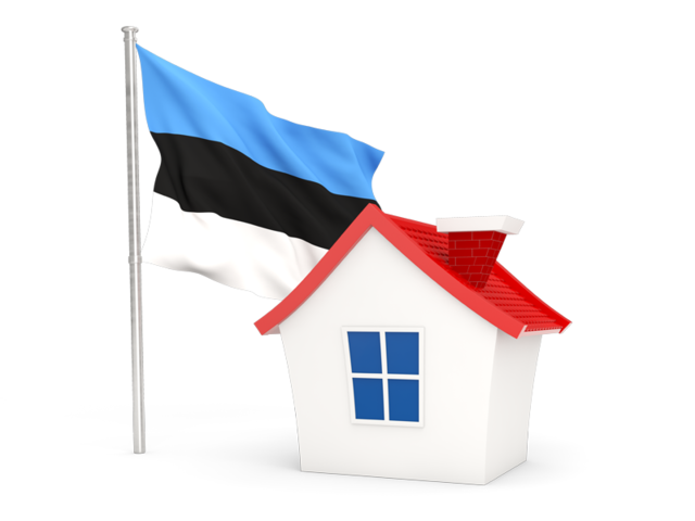 House with flag. Download flag icon of Estonia at PNG format