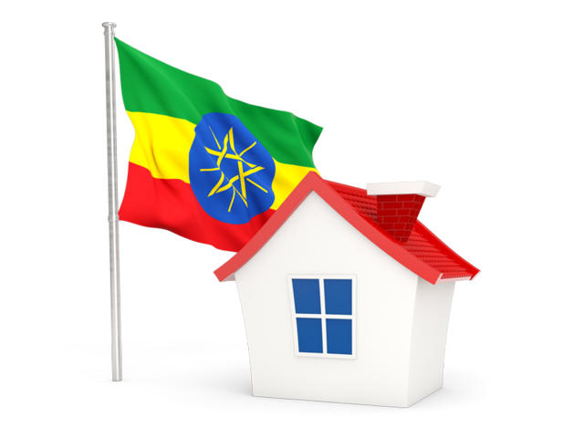 Домик с флагом. Скачать флаг. Эфиопия
