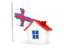 Faroe Islands. House with flag. Download icon.