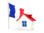 France. House with flag. Download icon.