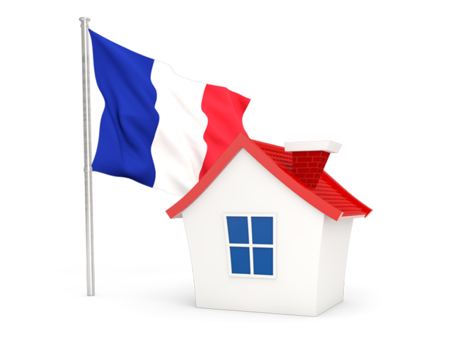 House with flag. Download flag icon of France at PNG format