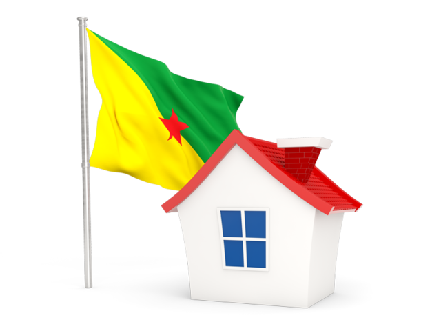 House with flag. Download flag icon of French Guiana at PNG format