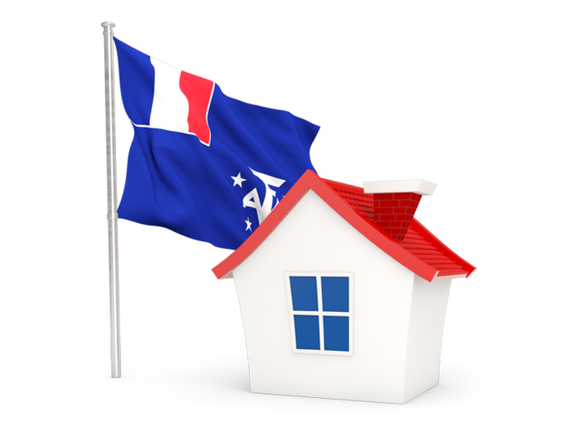 House with flag. Download flag icon of French Southern and Antarctic Lands at PNG format