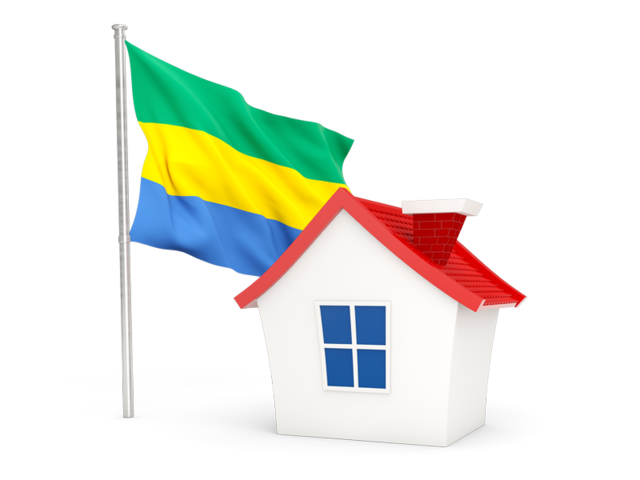 House with flag. Download flag icon of Gabon at PNG format