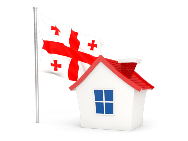 House with flag. Download flag icon of Georgia at PNG format
